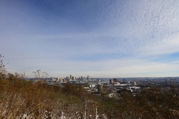 Cincinnati Ohio Seen Från Devou Park Kentucky — Stockfoto