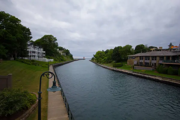 Charlevoix South Pler Light Station Charlevoix Michigan — 图库照片