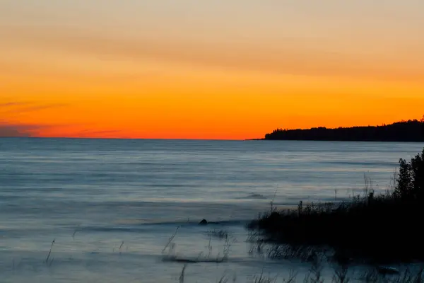 Solnedgång Vid Lake Michigan Övre Halvön Michigan — Stockfoto