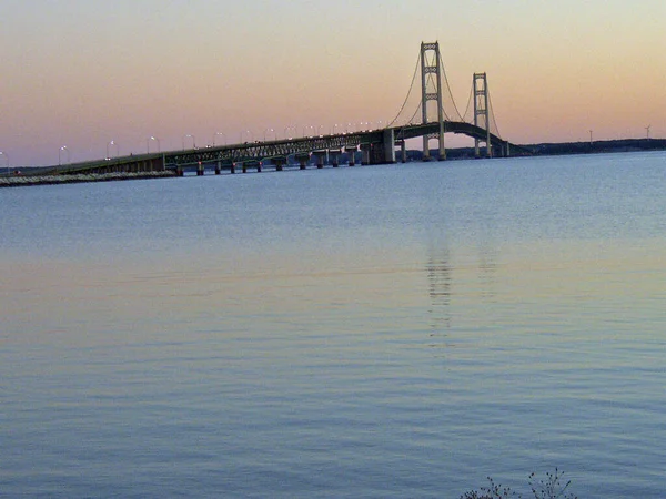 Mackinac Bridge Which Carries Michigan — Stock Photo, Image