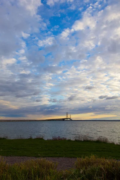 Puente Mackinac Que Lleva Michigan — Foto de Stock