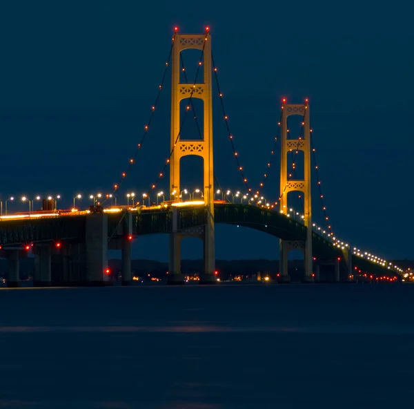 Mackinac Bridge Die Michigan Vervoert — Stockfoto