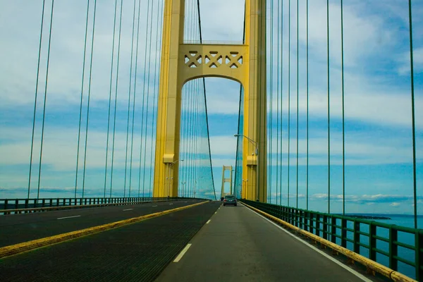 Mackinac Bridge Qui Transporte Dans Michigan — Photo