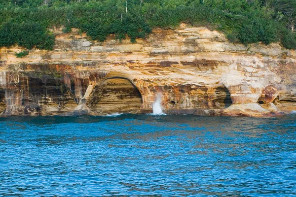 Απεικονίζεται Βράχια Εθνική Όχθη Της Λίμνης Μίτσιγκαν — Φωτογραφία Αρχείου