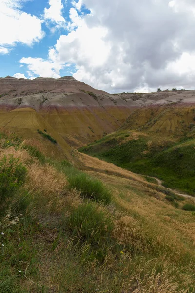 Sárga Dombok Kilátással Vadvidék Nemzeti Park Dél Dakota — Stock Fotó