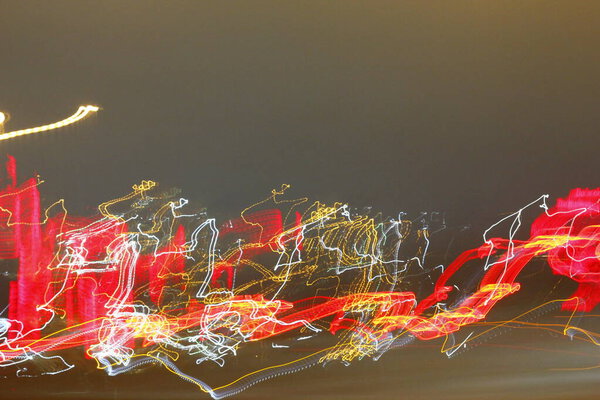 Light Trails Seen From Cars at Night