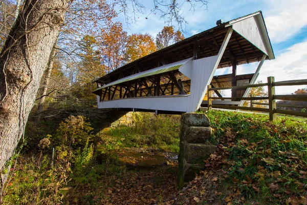 Monk Hollow Covered Bridge Ohio — Fotografia de Stock