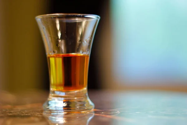 Small Glass Bourbon Liquor — Stock Photo, Image