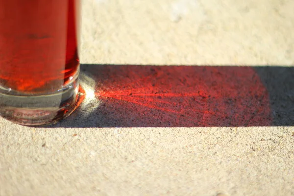 Small Glass Cherry Liqueur — Stock Photo, Image