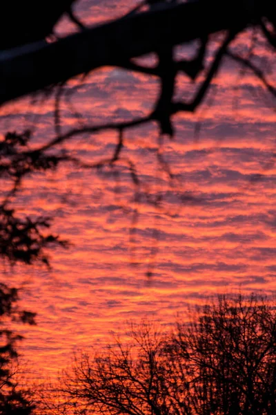 Nascer Sol Pôr Sol Céus Com Nuvens — Fotografia de Stock