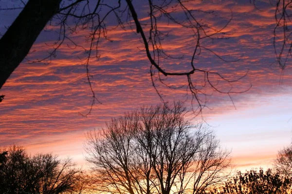 Nascer Sol Pôr Sol Céus Com Nuvens — Fotografia de Stock