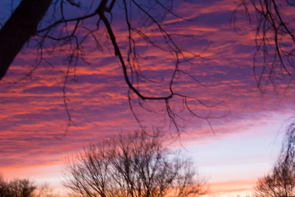 Sonnenaufgang Oder Sonnenuntergang Himmel Mit Wolken — Stockfoto