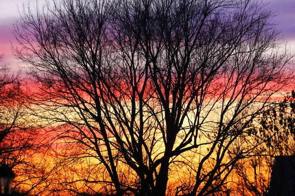 Sonnenaufgang Oder Sonnenuntergang Himmel Mit Wolken — Stockfoto