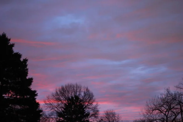 Soleil Levant Coucher Soleil Ciel Avec Nuages — Photo