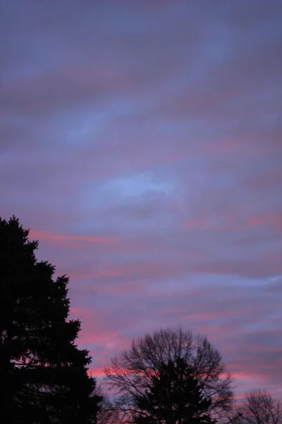 Nascer Sol Pôr Sol Céus Com Nuvens — Fotografia de Stock