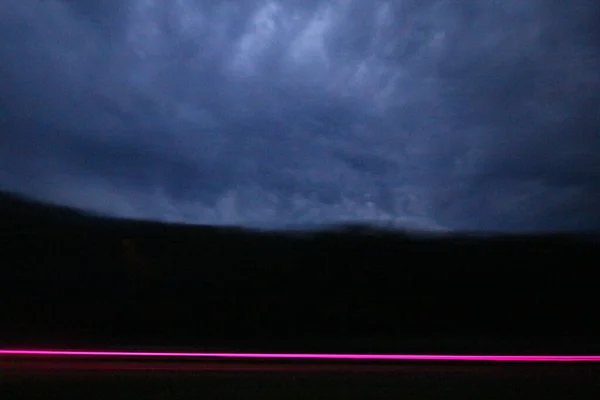 Облачное Небо Вечернее Время Легкой Тропой — стоковое фото
