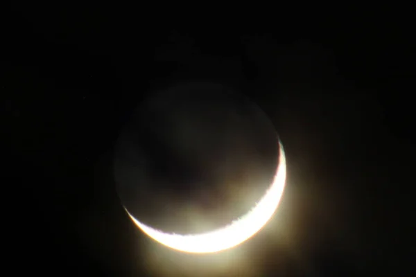 Luna Mezzaluna Nella Prima Sera — Foto Stock