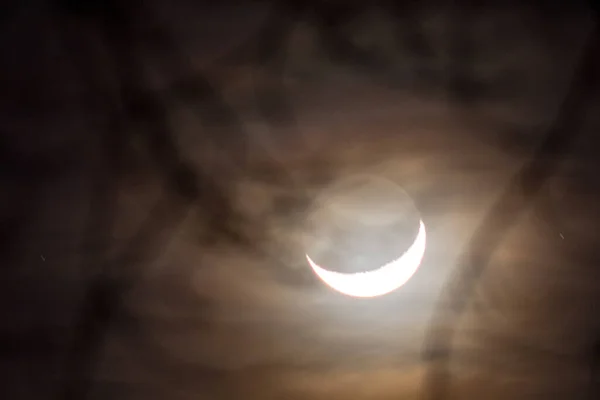 Luna Mezzaluna Nella Prima Sera — Foto Stock