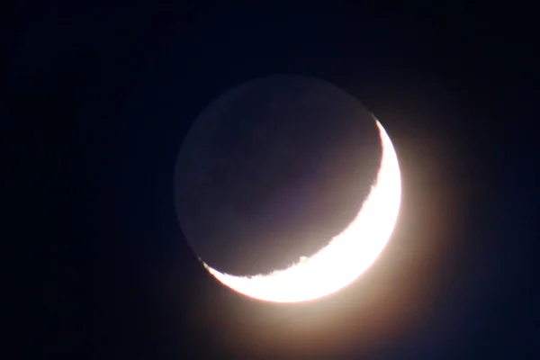 Luna Mezzaluna Nella Prima Sera — Foto Stock