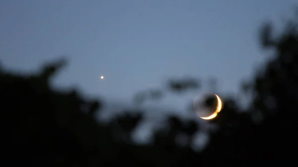 Mond Und Planet Venus — Stockfoto