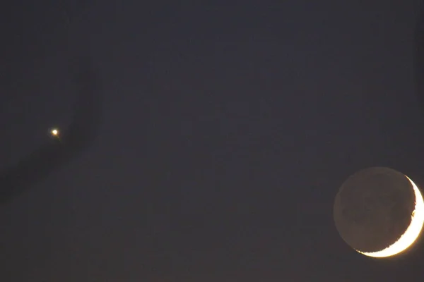 Księżyc Planeta Wenus — Zdjęcie stockowe