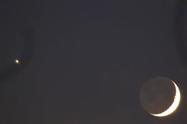 Mond Und Planet Venus — Stockfoto