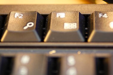 Bir Siyah Klavyenin Yakından Görünümü