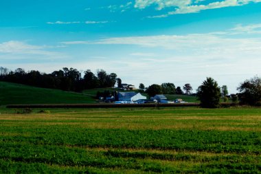 Sonbaharda Holmes County, Ohio 'da kırsal araziler