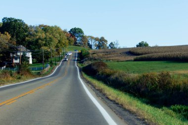 Sonbaharda Holmes County, Ohio 'da kırsal araziler