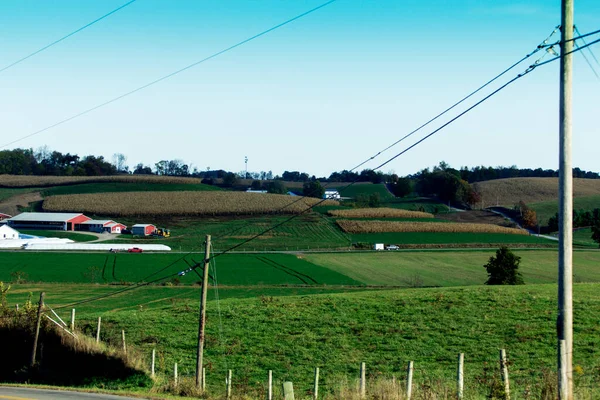 Sonbaharda Holmes County, Ohio 'da kırsal araziler