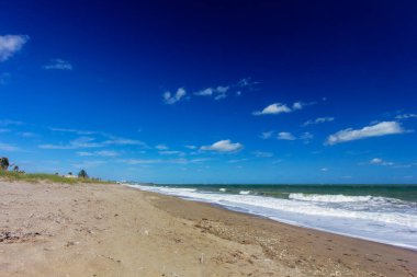Plajda güneşli bir gün, Fort Pierce, Florida