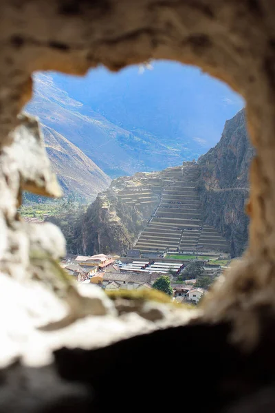Uitzicht Stad Van Heilige Muur Van Oude Stad Van Incas — Stockfoto