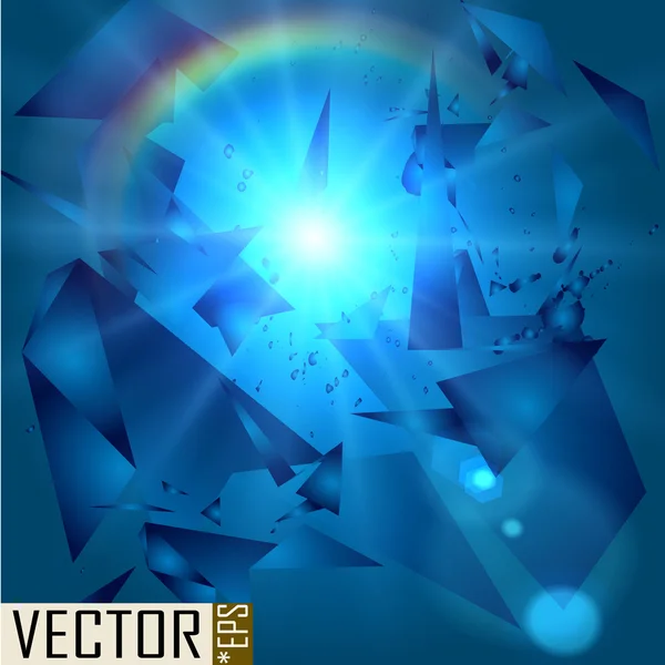 Fond de fragments de verre bleu — Image vectorielle