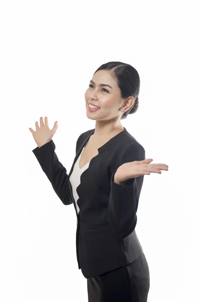 Business woman  is  surprising isolated on white background, asi — Stock Photo, Image