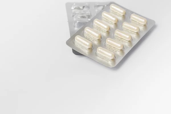 Pills panel isolated on white background. — Stock Photo, Image