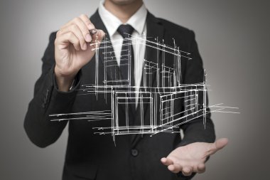 Evin bir model çizim işadamı