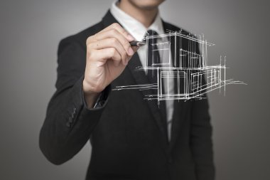 Evin bir model çizim işadamı