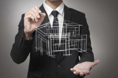 Evin bir model çizim işadamı