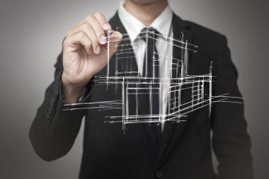 Evin bir model çizim işadamı