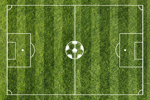 Futbol sahasının üst görünümü — Stok fotoğraf