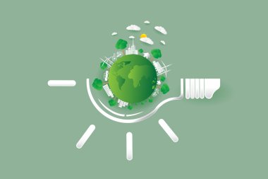 Dünya kavramı kağıt tarzı kes.