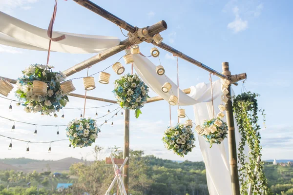 wedding backdrop with flower and wedding decoration