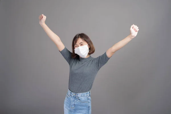 Ein Porträt Einer Jungen Schönen Asiatischen Frau Mit Einer Chirurgischen — Stockfoto