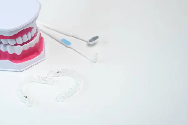 Invisalign Braces Tools Dental Care Dental Healthcare Orthodontic Concept — Stock Photo, Image
