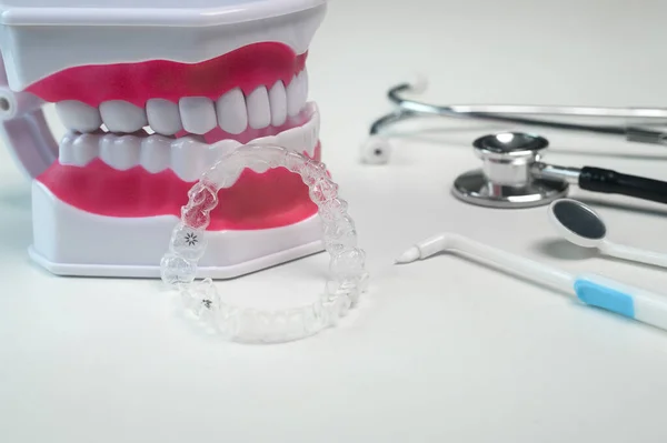 Diş Sağlığı Diş Sağlığı Ortodontik Konsept Için Diş Telleri Araçları — Stok fotoğraf