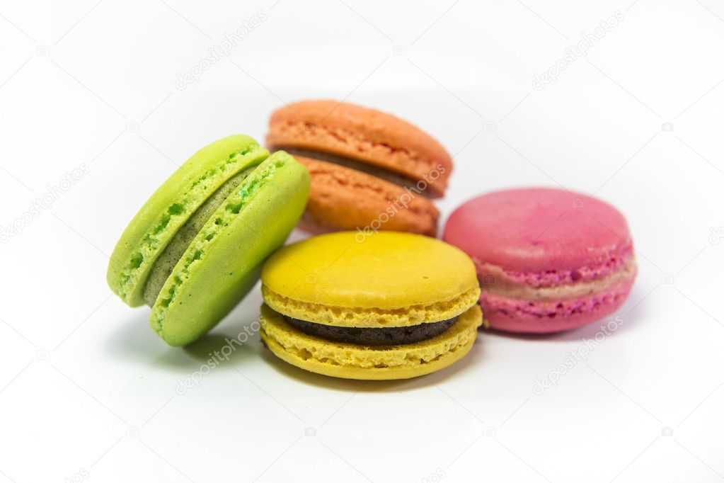 Colorful macaroon isolated on white background