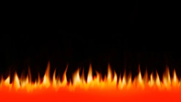 Llamas de fuego abstractas sobre un fondo negro — Foto de Stock