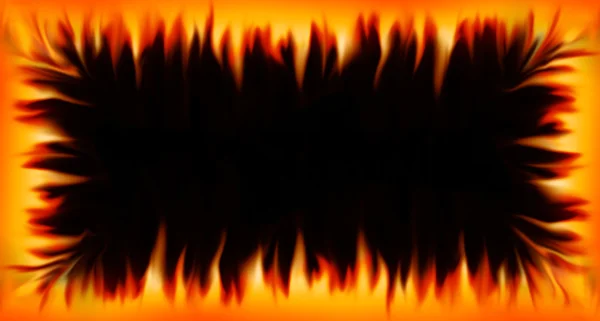 Llamas de fuego abstractas sobre un fondo negro — Foto de Stock