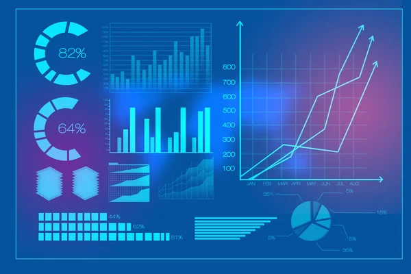 Abstrakte Diagramme auf blauem Hintergrund — Stockfoto