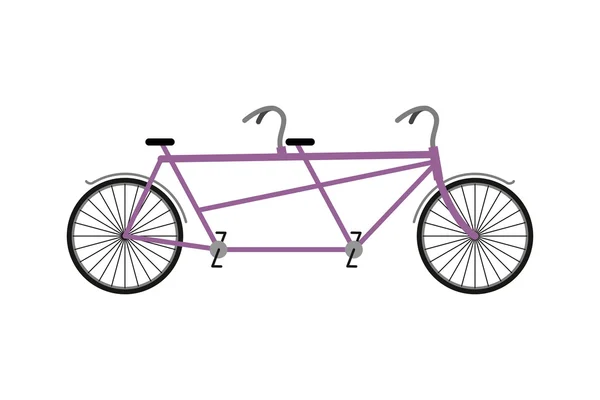 Bicicleta tándem aislada sobre fondo blanco. Bicicletas para pasear — Vector de stock